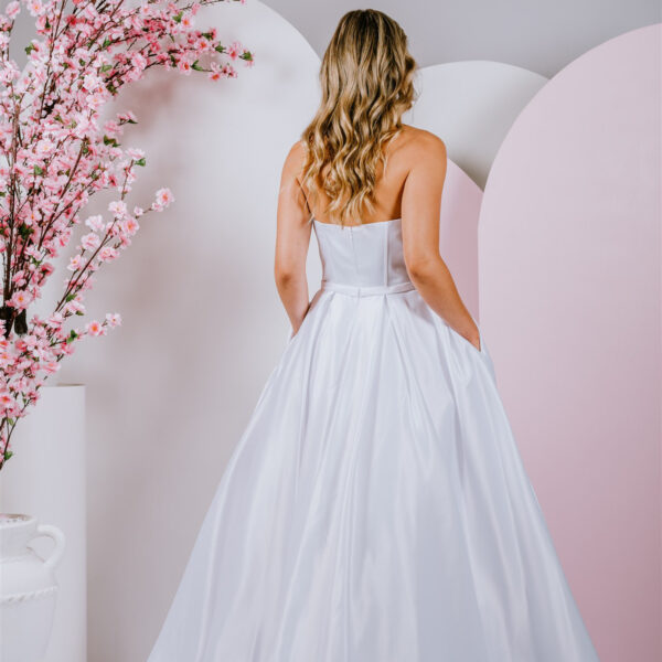 squared neckline debutante gown