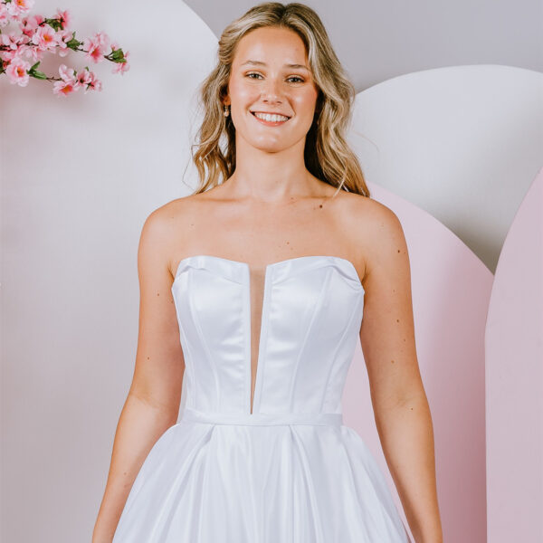 squared neckline debutante gown