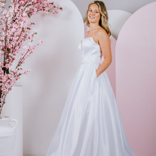 squared neckline debutante gown