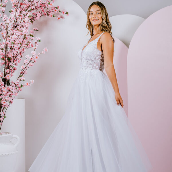 A-line debutante gown