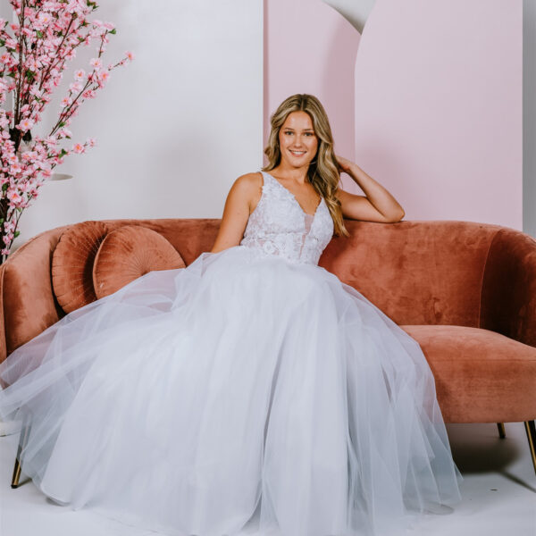 A-line debutante gown